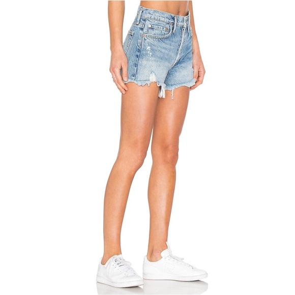 Agolde Parker Vintage Cut Off Rigid Cotton Denim Shorts Style A026-811, Size 26 - Picture 5 of 16